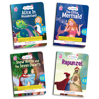 Lil Legends Fairy Tales for Kids | Set of 5 Books | Little Mermaid, Snow White, Rapunzel, Cinderella & Alice in Wonderland | Bed Time Story Books | Age 2-5 Years