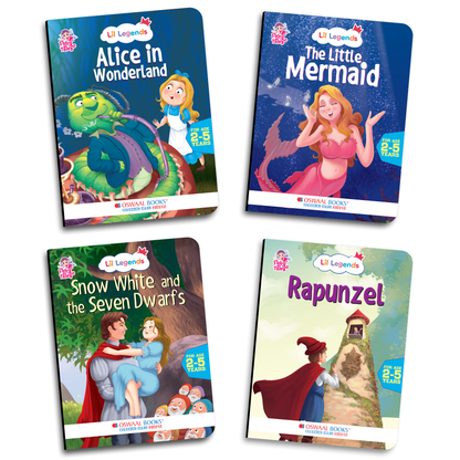 Oswaal Lil Legends Fairy Tales for Kids | Set of 5 Books | Little Mermaid, Snow White, Rapunzel, Cinderella & Alice in Wonderland | Bed Time Story Books | Age 2-5 Years