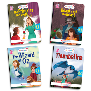 Lil Legends Fairy Tales for Kids | Set of 5 Books | Thumbelina, Wizard of Oz, The Princess and the Pea, Sleeping Beauty, Beauty and the Beast | Bed Time Story Books | Age 2 – 5 Years