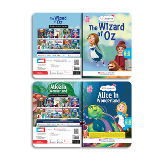 Lil Legends Fairy Tales Magical Classics Set of 2 Story Books for Kids Age 2-5 Years - Alice in Wonderland & Wizard of Oz | Illustrated Bedtime Stories for Imagination and Vocabulary
