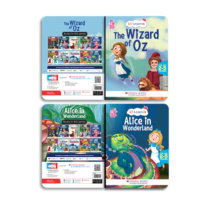 Lil Legends Fairy Tales Magical Classics Set of 2 Story Books for Kids Age 2-5 Years - Alice in Wonderland & Wizard of Oz | Illustrated Bedtime Stories for Imagination and Vocabulary