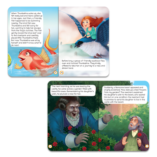 Lil Legends Fairy Tales Favourites Set of 4 Story Books for Kids Age 2-5 Years - Beauty and the Beast, Little Mermaid, The Princess and the Pea and Thumbelina | Illustrated Bedtime Stories