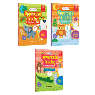 Lil Legends Alphabet Writing Starter Pack | 3 Books | Uppercase A-Z Levels 1 and 2 + Lowercase D'Nealian Style | India's First Pre-Writing Programme | LKG/UKG | Age 3-6