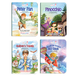 Lil Legends Timeless Classics Re-Imagined for Today | Set of 4 Story Books | Pinocchio, Peter Pan, Gulliver's Travels and More | Vocabulary, Imagination and Values Booster Stories | For Age 7+