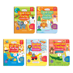 Lil Legends Complete Print Writing Pack | Set of 5 Books | Uppercase, Lowercase A-Z and Number Tracing 0-9 | India's First Pre-Writing Programme | Nursery/LKG/UKG | Age 2-6