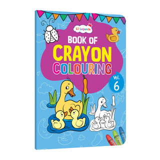 Lil Legends Book Of Crayon Colouring for Kids | Builds Focus, Creativity and Colour Recognition | Colouring Activity Book with Detailed Designs | For UKG/Class 1 | Age 5+