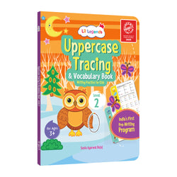 Lil Legends Writing Books Uppercase Tracing and Vocabulary Book Level 2 for Kids | India's First Pre-writing Program | Workbook With Smart Dot Guidance | For Nursery/LKG/UKG | Age 3-5
