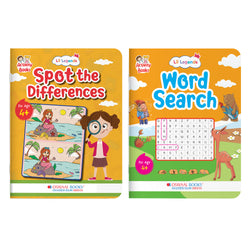 Lil Legends Interactive Learning Activity Book Combo Set of 2 for Kids Age 4+ Years - Spot the Difference & Word Search Puzzles | Brain Games to Boost Vocabulary, Observation & Critical Thinking