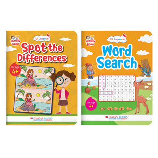 Lil Legends Interactive Learning Activity Book Combo Set of 2 for Kids Age 4+ Years - Spot the Difference & Word Search Puzzles | Brain Games to Boost Vocabulary, Observation & Critical Thinking