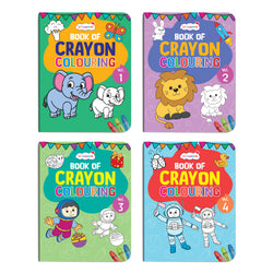 Lil Legends Books Of Crayon Colouring Vol 1-4 Set of 4 | Boosts Focus, Colour Recognition and Creativity | Fun Activity Books With Bold Outlines | For Nursery/LKG/UKG | Age 3+