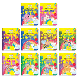 Lil Legends Books Of Copy Colouring Set of 10 Books for Kids | Dinosaurs, Unicorns, Festivals, Community Helpers and More | Fun Activities and Vocabulary Booster | For LKG/UK | Age 3+