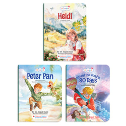 Lil Legends Timeless Classics Re-Imagined for Today | Set of 3 Story Books | Heidi, Peter Pan and Around the World in 80 Days | Vocabulary, Imagination and Value Booster Stories | For Age 7+
