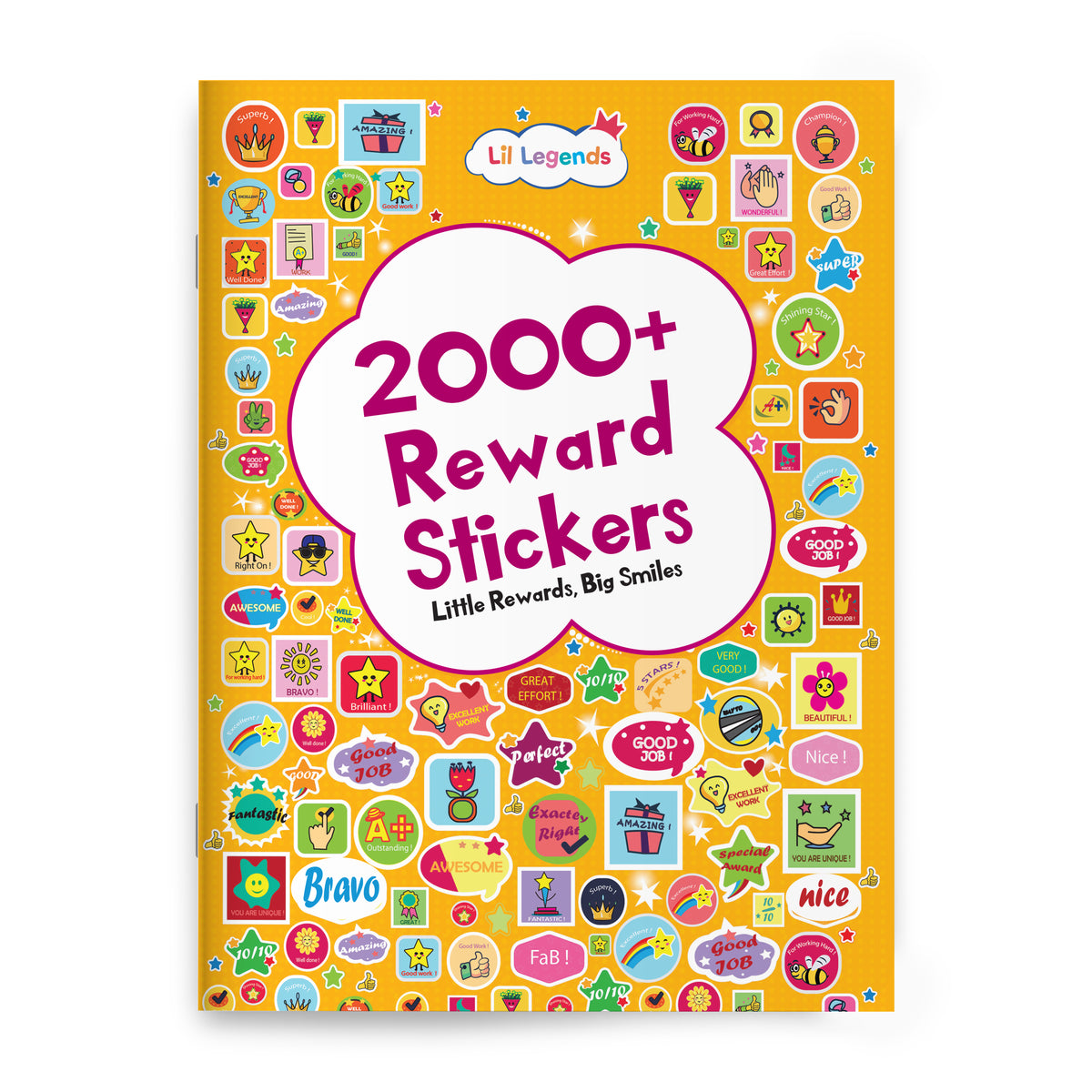 Lil Legends Reward Stickers Book, Little Rewards Big Smile 2000+ Motivational Stickers | Perfectly Curated for Teachers and Parents | Stars, Smileys and Praise Stickers | For School and Home