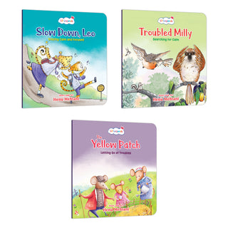 Lil Legends Mindful Moments Series - Slow Down Leo, Troubled Milly and The Yellow Patch | Set of 3 Books for Kids | Illustrated Stories to Build Concentration and Self Control | Age 5+