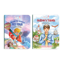 Lil Legends Timeless Classics Re-Imagined for Today | Set of 2 Books | Gulliver's Travels and Around the World in 80 Days | Vocabulary, Imagination and Value Booster Stories | For Age 7+