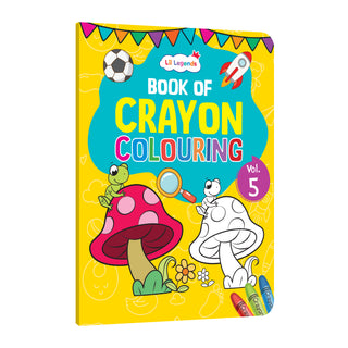 Lil Legends Book Of Crayon Colouring for Kids | Builds Focus, Creativity and Colour Recognition | Colouring Activity Book with Detailed Designs | For UKG/Class 1 | Age 5+