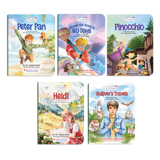 Lil Legends Timeless Classics Re-Imagined for Today | Set of 5 Books | Heidi, Pinocchio, Around the World in 80 Days and More | Vocabulary, Imagination and Value Booster Stories | For Age 7+