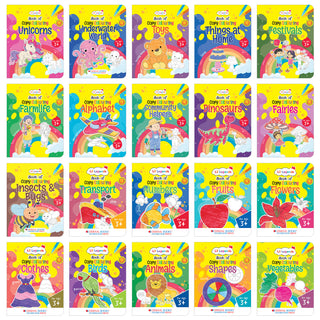 Lil Legends Books Of Copy Colouring Mega Pack of 20 Books for Kids | Alphabet, Numbers, Toys, Fairies and More | Fun Activities and Vocabulary Booster | For Nursery/LKG/UKG | Age 3+|