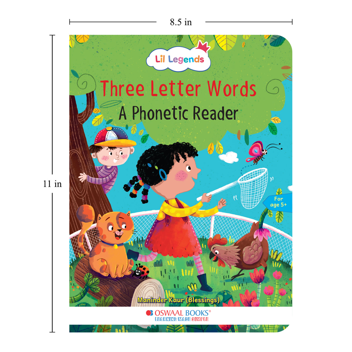 Lil Legends Three Letter Words A Phonic Reader- CVC Phonics Book for Kids | Letter Sounds, Blending and Word Recognition | Early Reading Practice Workbook | For Nursery/LKG/UKG | Age 5+