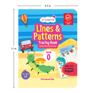 Lil Legends My First Pre-Writing Skills | Set of 2 Books | Lines and Patterns Level 0 + Number Tracing Level 1 | India's First Pre-Writing Programme | Nursery/LKG | Age 2-4