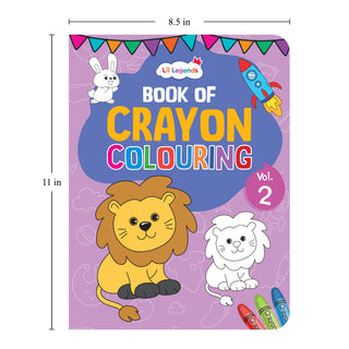 Lil Legends Crayon Colouring Book Vol 2 for Kids | Bold Outlines and Simple Designs | Animals, Birds and Surrounding World | Fun Colouring Activity Book | For Nursery/LKG | Age 3+