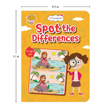 Lil Legends Spot the Difference Book for Kids Age 4+ Years - Interactive Learning Activity Book | Fun Puzzles to Boost Observation, Concentration & Critical Thinking | Brain Games for Children