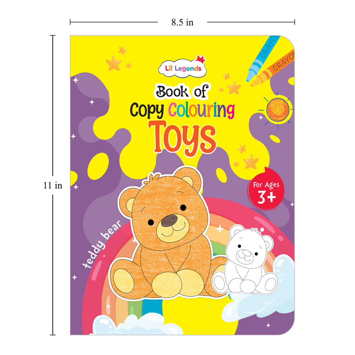 Lil Legends Books Of Copy Colouring Set of 5 Books for Kids | Dinosaurs, Unicorns, Toys, Fairies and Underwater World | Fun Activities and Vocabulary Booster | For LKG/UKG | Age 3+