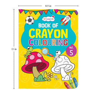 Lil Legends Book Of Crayon Colouring for Kids | Builds Focus, Creativity and Colour Recognition | Colouring Activity Book with Detailed Designs | For LKG/UKG | Age 4+