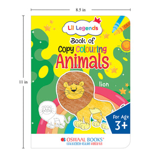 Lil Legends Books of Copy Colouring Set of 5 Books for Kids | Animals, Alphabets, Vegetables, Flowers and Fruits | Fun Activities and Vocabulary Booster for Kids | For LKG/UKG | Age 3+