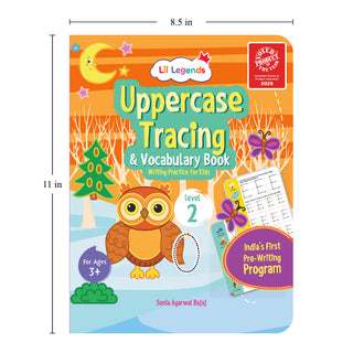 Lil Legends Alphabet Writing Starter Pack | 3 Books | Uppercase A-Z Levels 1 and 2 + Lowercase D'Nealian Style | India's First Pre-Writing Programme | LKG/UKG | Age 3-6