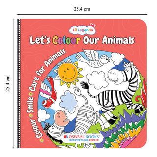 Lil Legends Let's Colour Set of 2 Colouring Books | Animals and Dreams | Travel-Friendly Hardboard Support | Boosts Focus and Creativity | For UKG/Primary | Age 4+