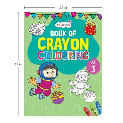 Lil Legends Crayon Colouring Book Vol 3 for Kids | Bold Outlines and Simple Designs | Animals, Birds and Surrounding World | Fun Colouring Activity Book | For LKG/UKG | Age 3+