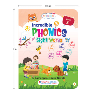 Lil Legends Incredible Phonics Level 3 Sight Words Book for Kids | Tricky and High Frequency Words | Reading Fluency and Fun Activity Book | For Class 1 and 2 | Age 5-7
