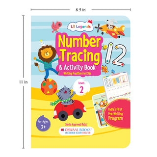 Lil Legends Writing Books Number Tracing and Activity Book Level 2 for Kids | Step-by-Step Writing Practice | Counting, Fun Activities and Early Maths Workbook | For LKG/UKG | Age 3+