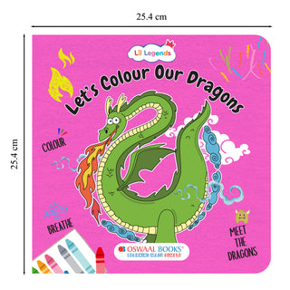 Lil Legends Let's Colour Set of 2 Colouring Books | Toys and Dragons | Travel-Friendly Hardboard Support | Boosts Focus and Creativity | For UKG/Primary | Age 4+