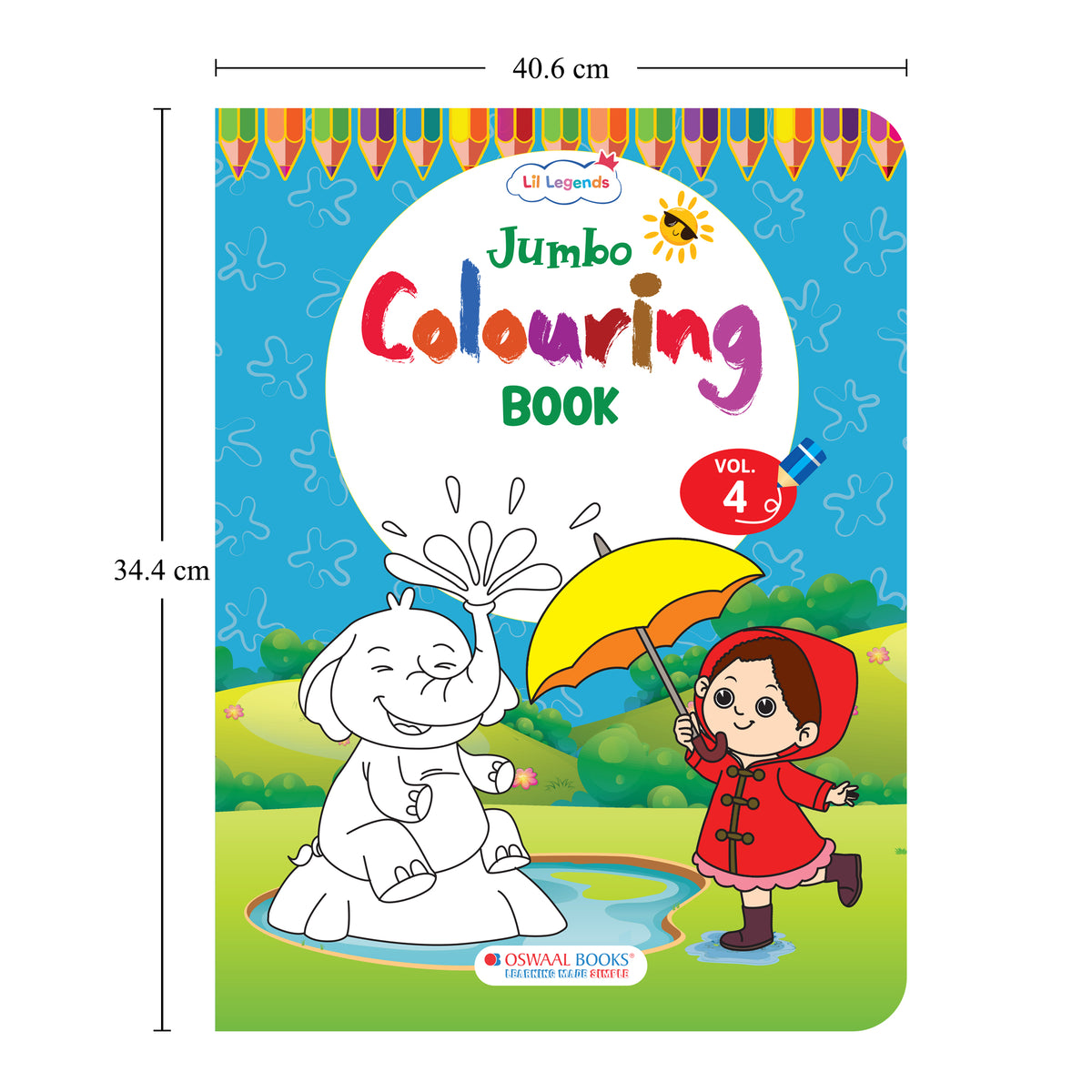 Lil Legends Jumbo Colouring Book Vol 4 for Kids | Bold Outlines and Fun Designs | Transport, Toys and Outdoor Scenes | Big Size Colouring Activity Book | For UKG/Class 1 | Age 5+
