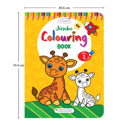 Lil Legends Jumbo Colouring Books Vol 1-4 for Kids | Bold Outlines and Big Designs | Animals, Birds, Everyday Objects and Nature | Fun Colouring Activity Books | Age 3+
