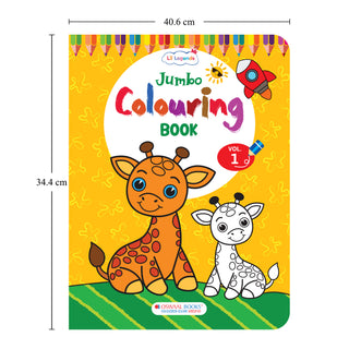 Lil Legends Jumbo Colouring Books Vol 1-4 for Kids | Bold Outlines and Big Designs | Animals, Birds, Everyday Objects and Nature | Fun Colouring Activity Books | Age 3+