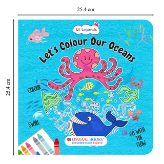 Lil Legends Let's Colour Set of 2 Colouring Books | Oceans and Dragons | Travel-Friendly Hardboard Support | Boosts Focus and Creativity | For UKG/Primary | Age 4+