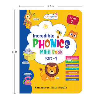 Lil Legends Incredible Phonics Level 1 Part 1 Main Book for Kids | Letter Sounds, Tracing, Writing and Fun Activities | Beginner Phonics Workbook | For Nursery/LKG | Age 3-5