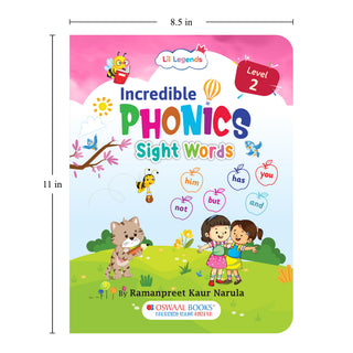 Lil Legends Incredible Phonics Level 2 Sight Words Book for Kids | High Frequency Words and Reading Practice | Vocabulary and Activity Book | For UKG and Class 1 | Age 4-6