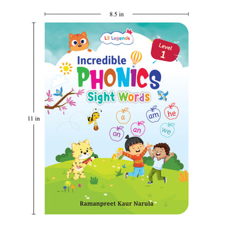 Lil Legends Incredible Phonics Level 1 Sight Words Book for Kids | High Frequency Words and CVC Words | English Reading and Activity Book | For Nursery/LKG | Age 3-5