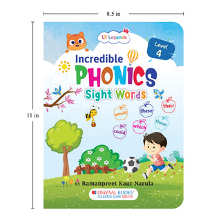 Lil Legends Incredible Phonics Sight Words Book Level 4 for Kids | Complex High Frequency Words and Sentence Reading | Fun Activity Book | For Class 1 and 2 | Age 6-8