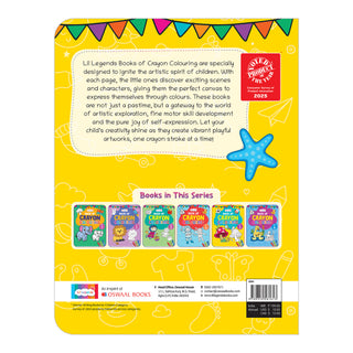 Lil Legends Book Of Crayon Colouring for Kids | Builds Focus, Creativity and Colour Recognition | Colouring Activity Book with Detailed Designs | For UKG/Class 1 | Age 5+