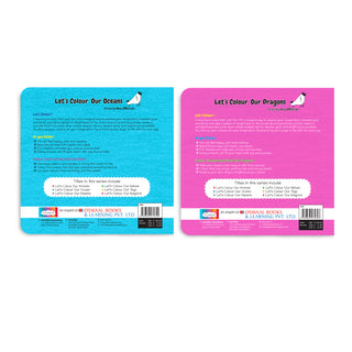 Lil Legends Let's Colour Set of 2 Colouring Books | Nature and Dragons | Travel-Friendly Hardboard Support | Boosts Focus and Creativity | For UKG/Primary | Age 4+