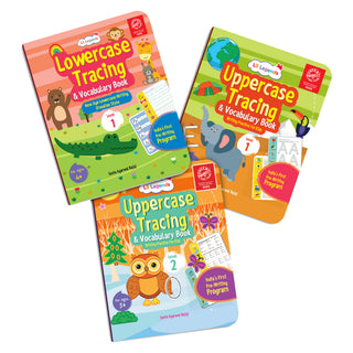 Lil Legends Alphabet Writing Starter Pack | 3 Books | Uppercase A-Z Levels 1 and 2 + Lowercase D'Nealian Style | India's First Pre-Writing Programme | LKG/UKG | Age 3-6