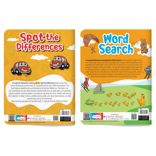 Lil Legends Interactive Learning Activity Book Combo Set of 2 for Kids Age 4+ Years - Spot the Difference & Word Search Puzzles | Brain Games to Boost Vocabulary, Observation & Critical Thinking
