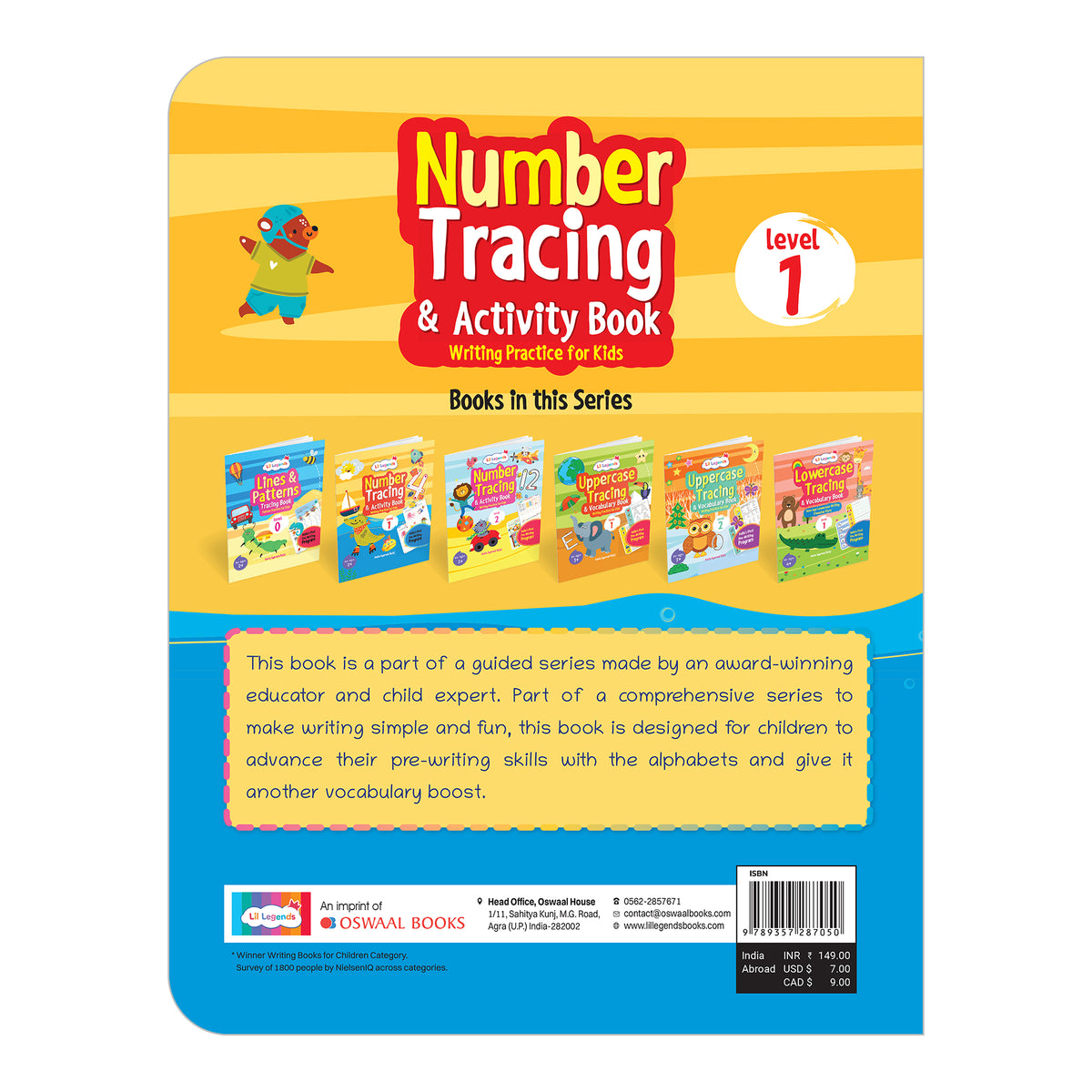 Lil Legends Writing Books Number Tracing and Activity Book Level 1 for Kids | Number Recognition and Fun Activities | Workbook with Smart Dot Guidance | For Nursery/LKG/UKG | Age 2-4
