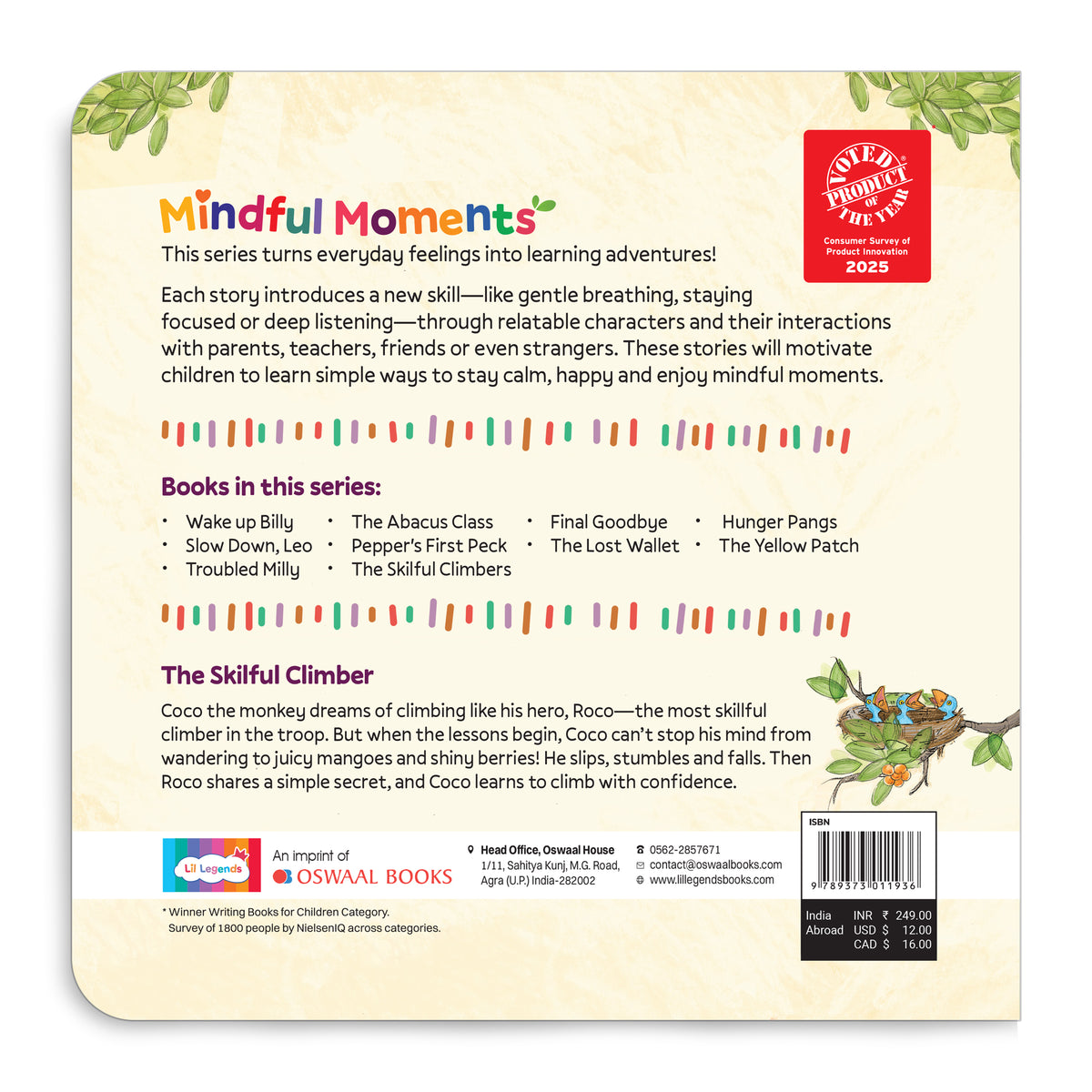 Oswaal Lil Legends Mindful Moments Series - Skilful Climbers, Learning to Pay Attention | Picture Story Book for Kids | Illustrated Stories to Build Self-Control and Emotional Learning | Age 5+