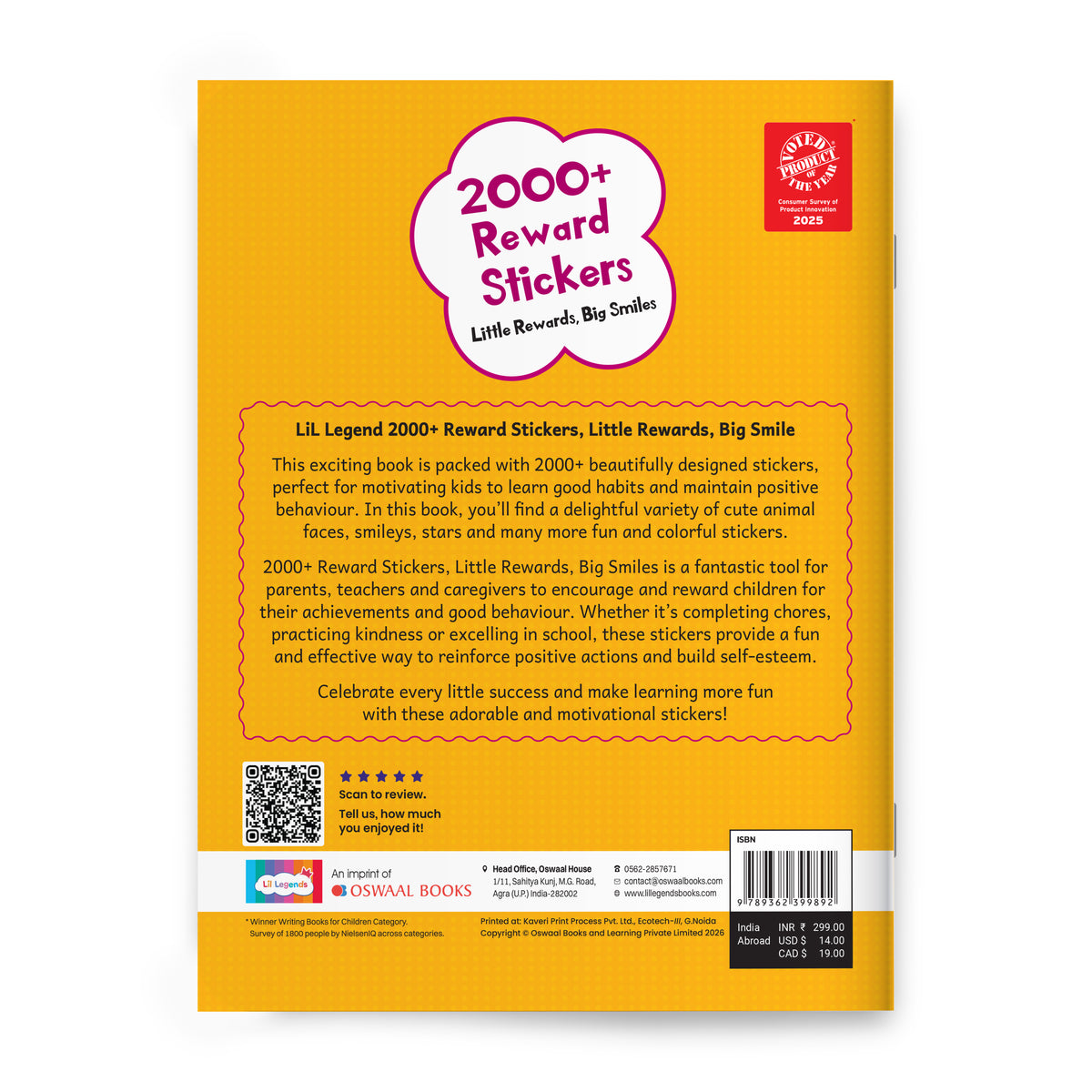 Lil Legends Reward Stickers Book, Little Rewards Big Smile 2000+ Motivational Stickers | Perfectly Curated for Teachers and Parents | Stars, Smileys and Praise Stickers | For School and Home